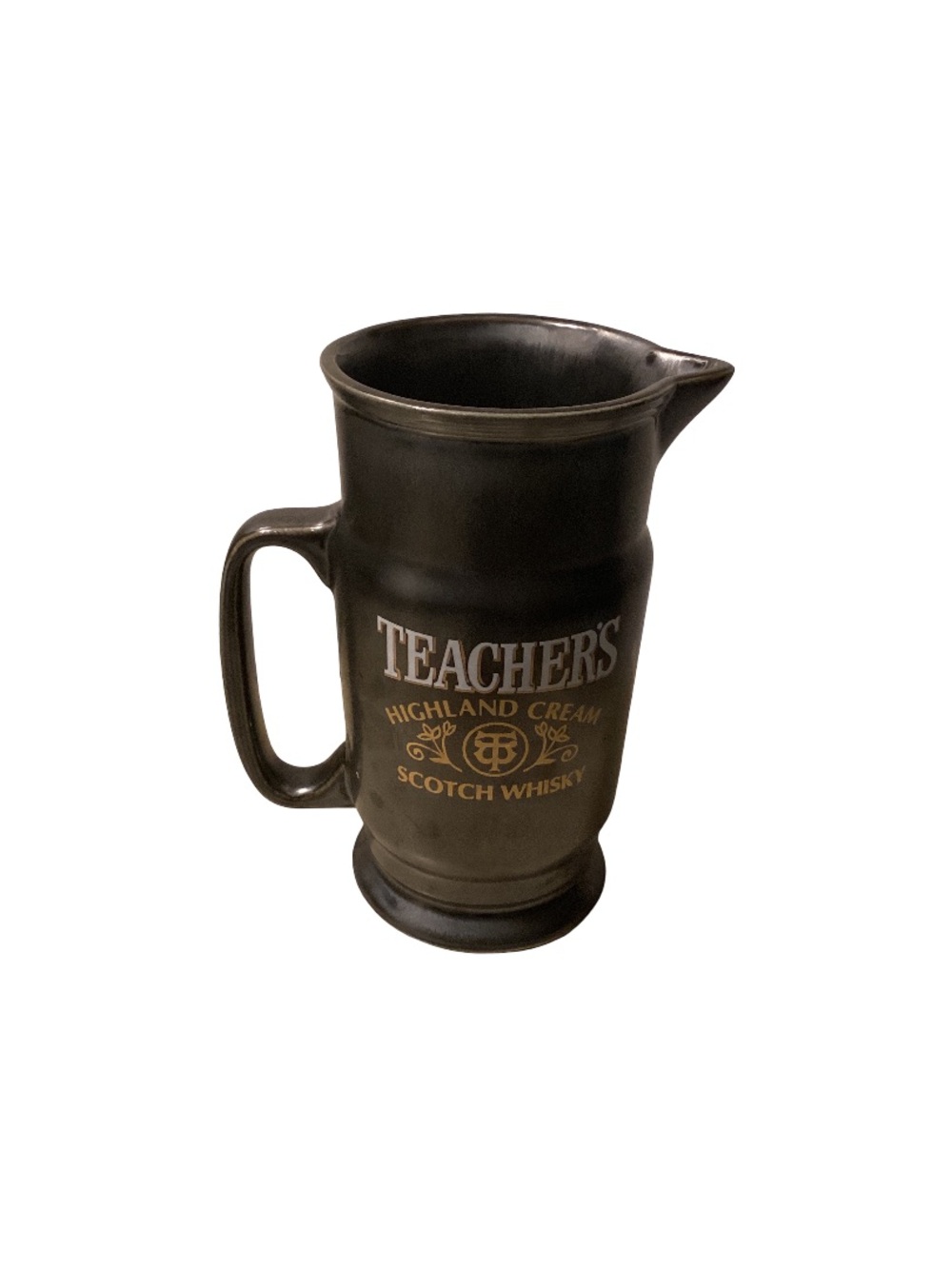 Vintage Teacher’s Highland Cream Scotch Whisky Ceramic Pitcher Jug 8” x 5”